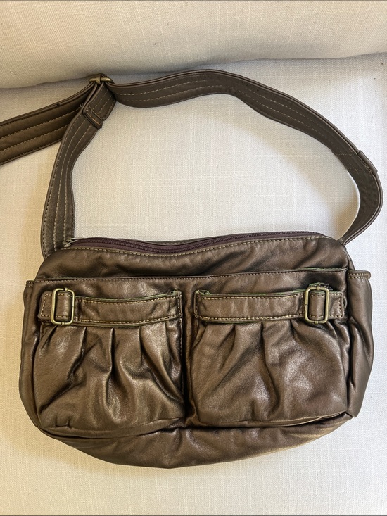 Etnies Handbags - Etnies Bronze Shoulder Bag with Dual Front Pockets